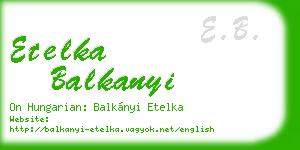 etelka balkanyi business card